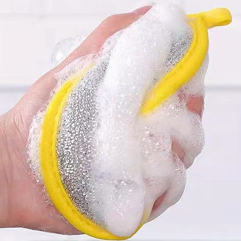 Conjunto de 12 esponjas e raspadores de cozinha resistentes - panos de prato empilháveis que não riscam, na cor verde com superfície bege - ideais para pratos, panelas, frigideiras e bancadas - podem de 2026 por $11.99 –P5