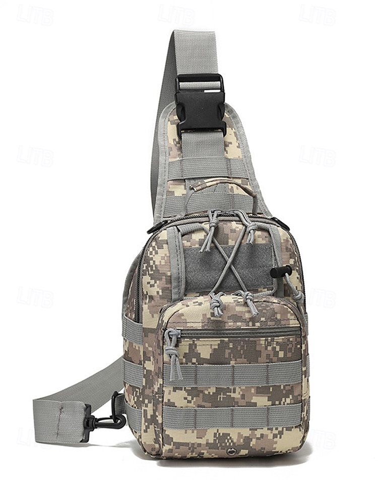 Herrkamouflage nylon axelremsväska bröstväska – flera fickor, stor kapacitet, hållbar design för utomhussporter, vandring, camping och resor 2026 - $18.99 –P10