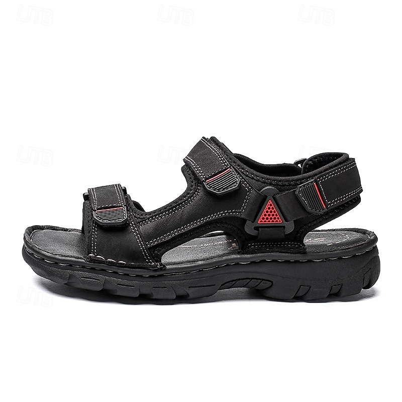 Brune herresandaler med borrelås, fritidssko for utendørs bruk, perfekt for sommerferier og stranddager 2026 - $46.99 –P3