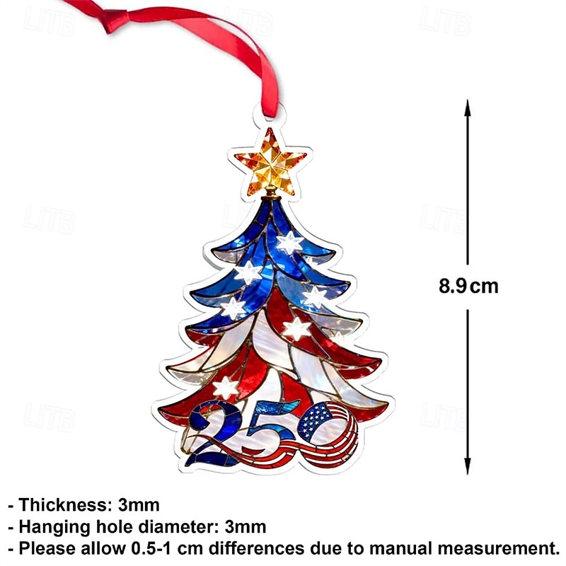 United States Bicentennial Commemorative Ornament 2D Acrylic Material American Bicentennial Christmas Tree Decoration Patriotic Collector's Decorative Item 2026 - $11.99 –P5