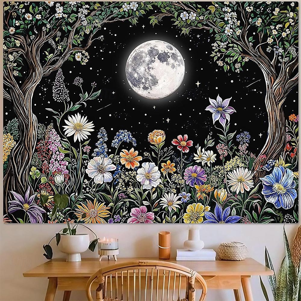 Wandteppich mit Sonne und Mond aus Buntglas, himmlisches Mosaik, Boho-Stil, kunstvolle Wanddekoration für Yoga-, Meditations- und Wohnzimmer 2026 - $20.99 –P12