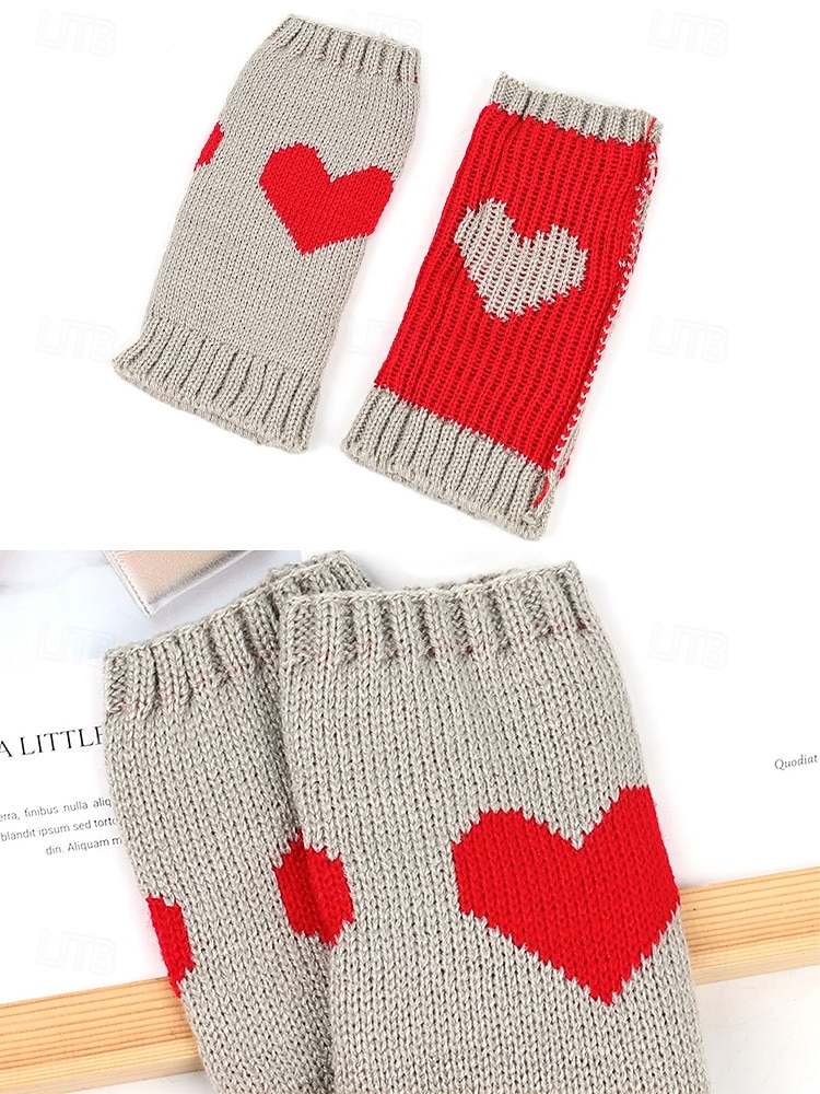 Naisten neulotut kynsikkäät sydänkuviolla, useita värejä, sopivat täydellisesti ystävänpäivään ja syksyn/talven arkikäyttöön 2026 - $9.99 –P8
