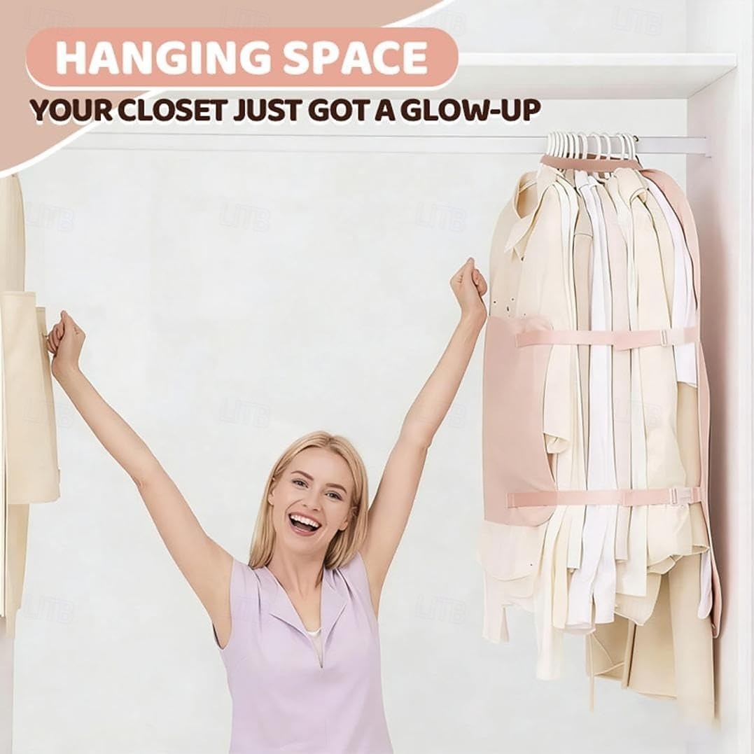 Organisateur de placard polyvalent en panneau de fibres, sac de rangement en panneau de fibres, cintres gain de place pour manteaux, costumes et doudounes de 2026 ? $10.99 –P6