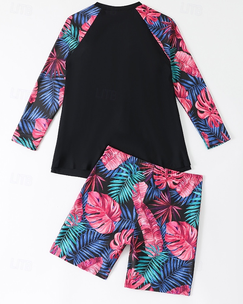 Γυναικεία Πρότυπο Προστατευτικά Σουίτες μπάνιου για μεγάλα μεγέθη Τανκίνι και μπικίνι για σέρφινγκ Τροπικό Προστασία UV Ελαστικό Μακρυμάνικο Μαγιό Μπολύζες Σέρφινγκ Καταδύσεις Κολύμβηση Καλοκαίρι 2026 - $30.99 –P10