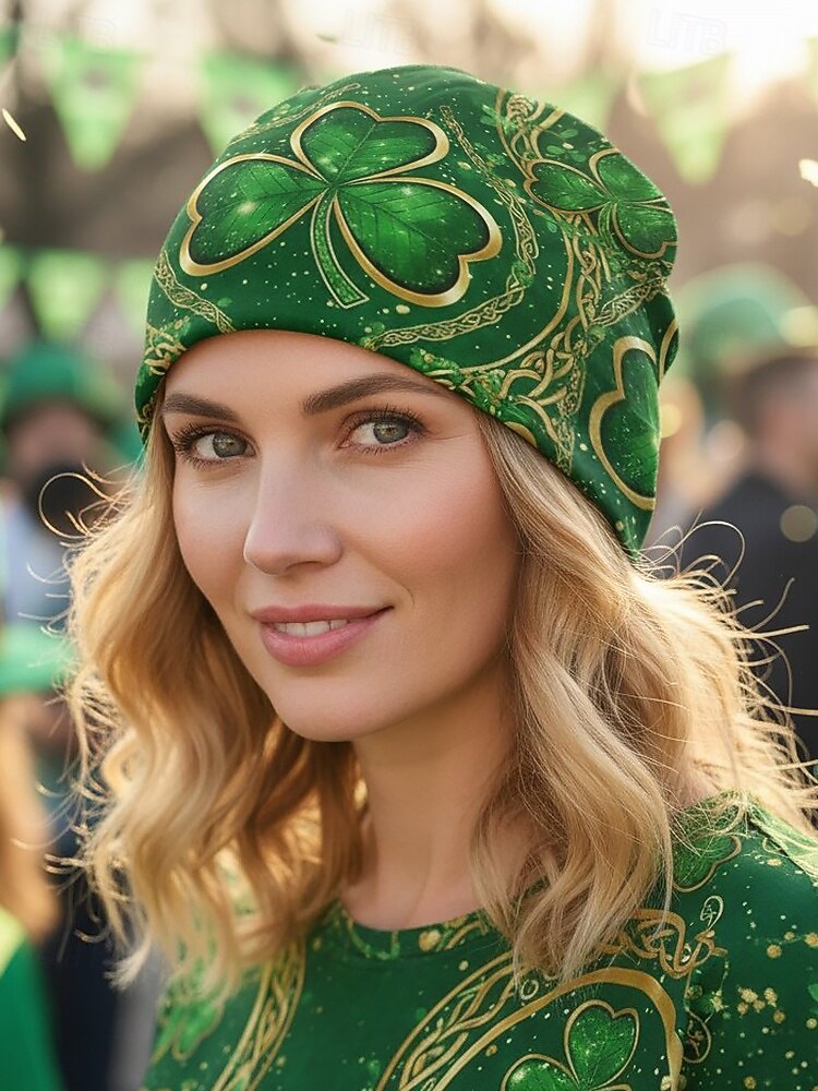 Scaldacollo da donna per San Patrizio: molteplici fantasie, materiale stampato in poliestere, versatile da usare come scaldacollo o come protezione per il viso, perfetto per le celebrazioni festive del 2026 a $11.99 –P4