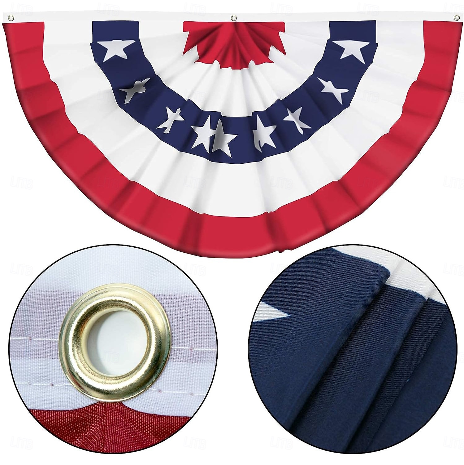 250. amerykańska flaga na zewnątrz, plisowana flaga wachlarzowa USA 1,5x3/3x6 stóp, amerykańskie flagi na zewnątrz, patriotyczne dekoracje, dekoracje na Dzień Prezydenta, czerwono-biało-niebieskie chorągiewki, 3/6 sztuk 2026 - SGD S$48.21 –P13