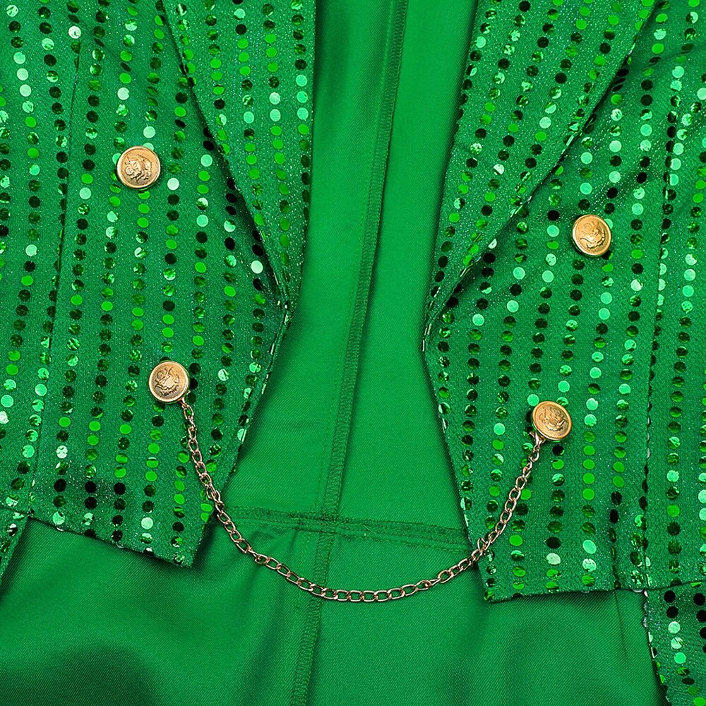 St. Patrick 2026 Punk & Gothic Middeleeuws Jas Jack Rok Lange Mouwen Prins Elf Edelman Pailletten Kostuum Voor heren Koninklijk Stoompunk Halloween Carnaval Maskerade Evenement / Feest Maskerade 2026 - $75.99 –P5