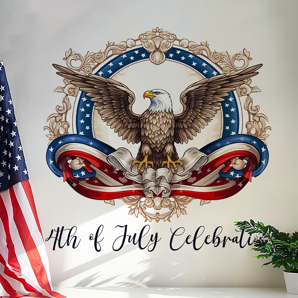 2 db-os csomag amerikai függetlenség napja zászló sas kreatív falmatrica szoba személyre szabott poszterek öntapadós matricák 2026 - $8.99 –P3