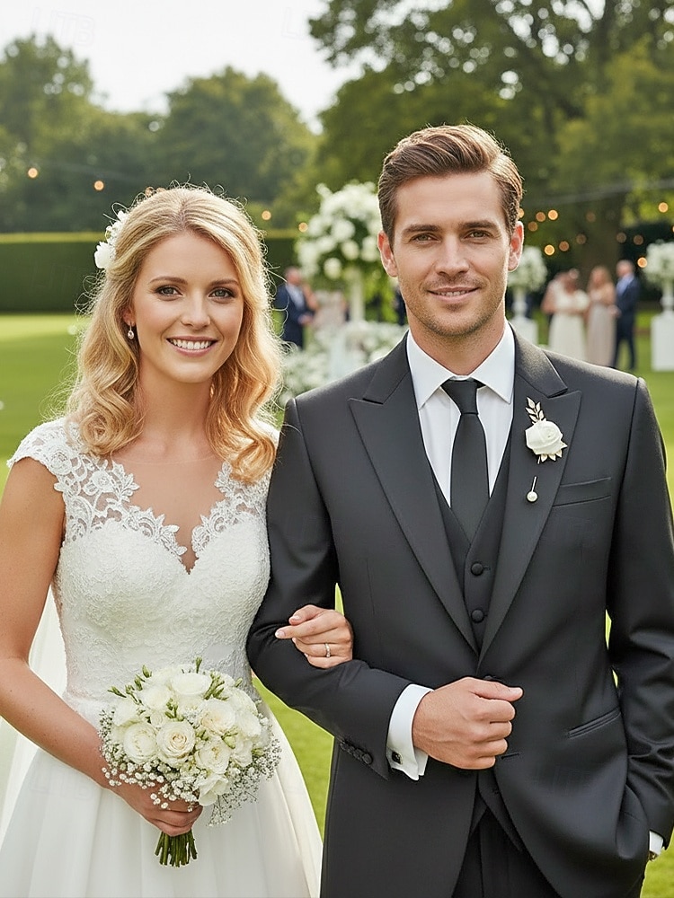 Pin de solapa de rosa de poliéster para hombre, varios colores, elegante accesorio para bodas y fiestas con detalles de perlas. 2026 - $7.99 –P1