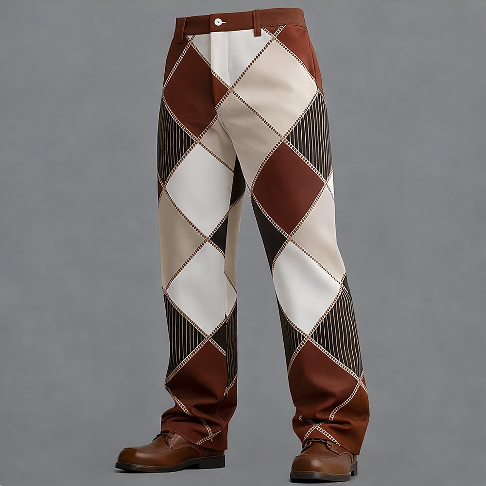 Homme Bloc de Couleur Patchwork Argyle Pantalons Dress Pants works Pantalons de Costume Taille Moyenne Occasionnel Extérieur Tenue Quotidienne Pantalon habillé coupe décontractée à devant plat avec de 2026 ? $20.99 –P2
