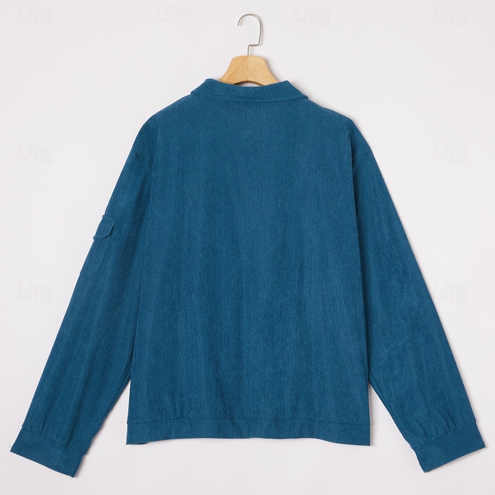 Ανδρικά Κοτλέ σακάκι Causal Καθημερινά Τσέπη Φθινόπωρο Χειμώνας Συμπαγές Χρώμα Βίντατζ Καθημερινά Κολάρο Πουκαμίσου Κανονικό Μαύρο Πράσινο Ανοικτό Βαθυγάλαζο Σκούρο πράσινο Καφέ Σακάκια 2026 - $20.99 –P11