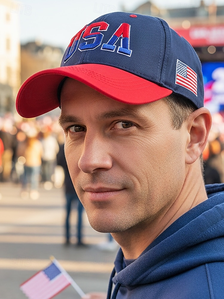 250. výročí Spojených států pánská vyšívaná baseballová čepice USA vícebarevná nastavitelná ideální pro oslavy Dne USA a nezávislosti vlastenecký design s vlajkou USA 2026 - $11.99 –P3