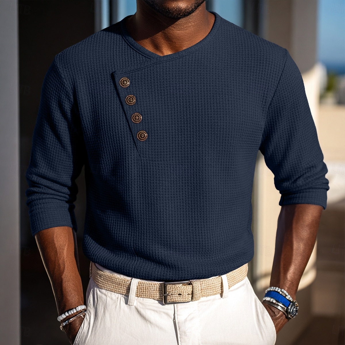 Per uomo Camicia Camicia a nido d'ape Camicia elegante Camicia casual Camicia da Ballo Nero Bianco Blu marino Viola Manica Lunga Tinta unica Semplice Asimmetrico Scollo a V Casuale Matrimonio del 2026 a $29.99 –P9