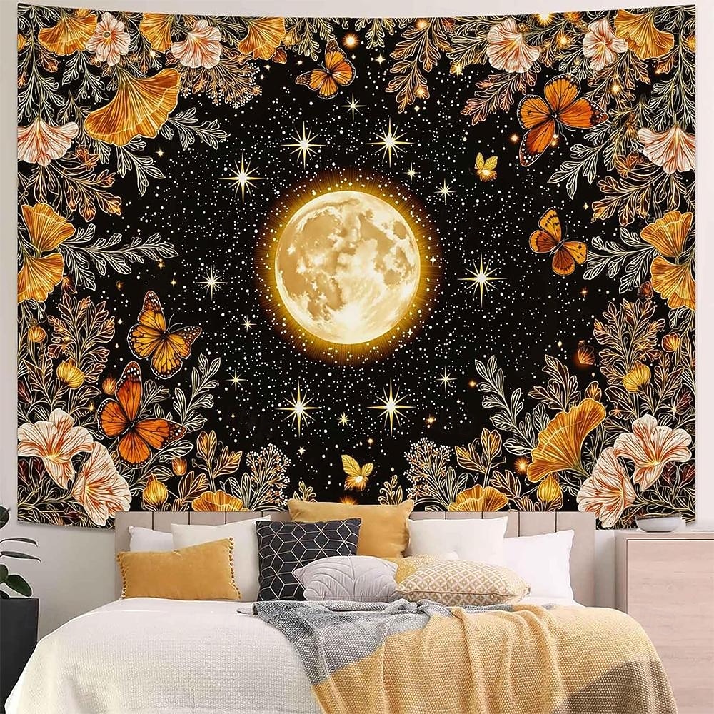 Wandteppich mit Sonne und Mond aus Buntglas, himmlisches Mosaik, Boho-Stil, kunstvolle Wanddekoration für Yoga-, Meditations- und Wohnzimmer 2026 - $20.99 –P7