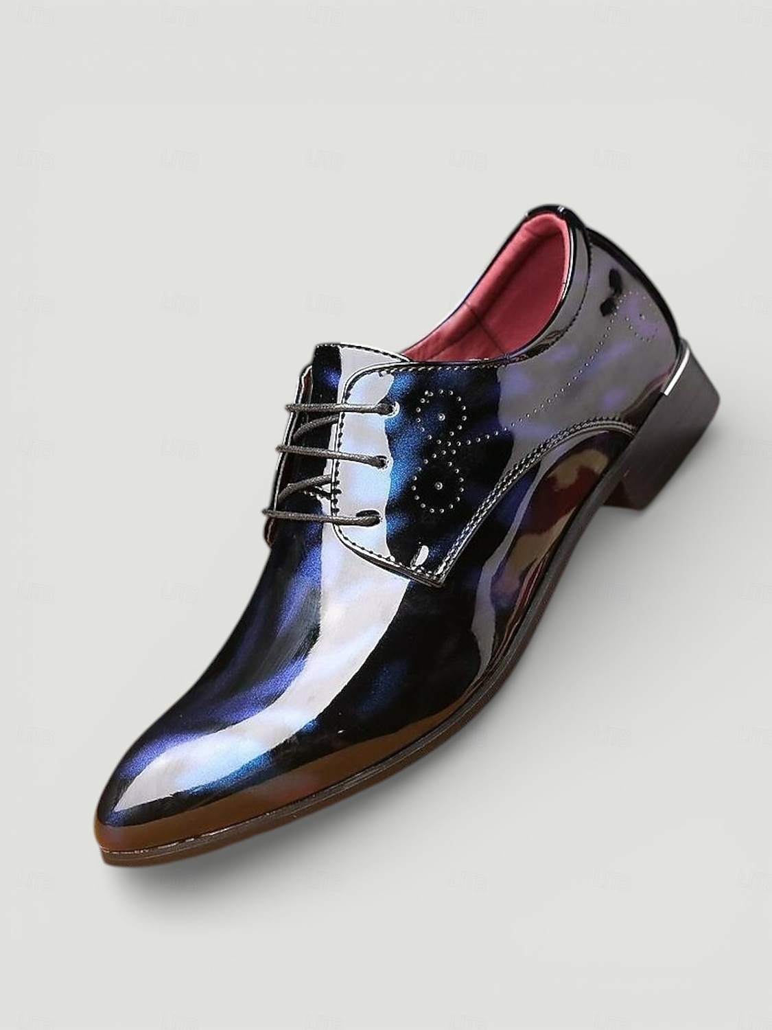 scarpe eleganti oxford da uomo in vernice - rosse e nere, ideali per eventi formali e feste del 2026 a $42.99 –P1