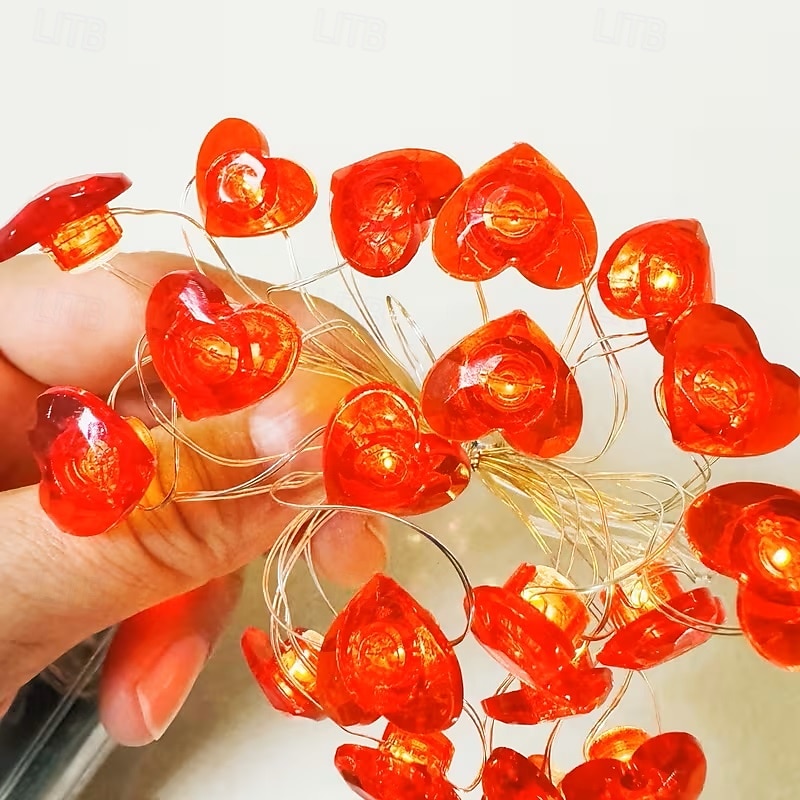 Króliki Kwiatowe Światełka w Kształcie Serca 2m 20LEDs Zasilane Baterią Różowe Kwiatowe Światełka Tematyczne na Przyjęcie Dzień Matki Domowa Sypialnia Dekoracja na Ślub Rocznicę 2026 - $15.49 –P8