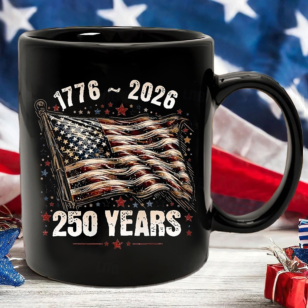 Tazza patriottica per il 250° anniversario degli Stati Uniti, tazza da caffè in ceramica per il cinquantenario, America 250 1776-2026, regalo per il giorno dell'indipendenza del 4 luglio per uomini e del 2026 a $16.99 –P2