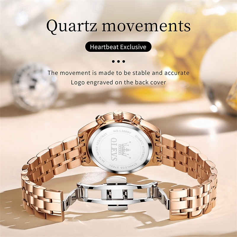 Cadeau de la fête des mères OLEVS montre-bracelet pour femmes calendrier lumineux décontracté montre en acier inoxydable de 2026 ? $41.99 –P9