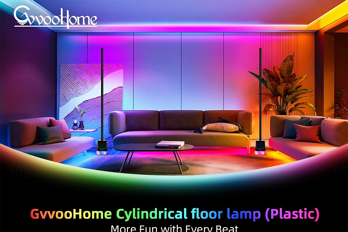 Cylindrical RGBIC Floor Lamp, Bluetooth APP Control LED Corner Light, Music Sync Color Changing Standing Lamp with Timer, 16 Million Colors for Bedroom Living Room Gaming Room Party Decor 2026 - $39.99 –P1