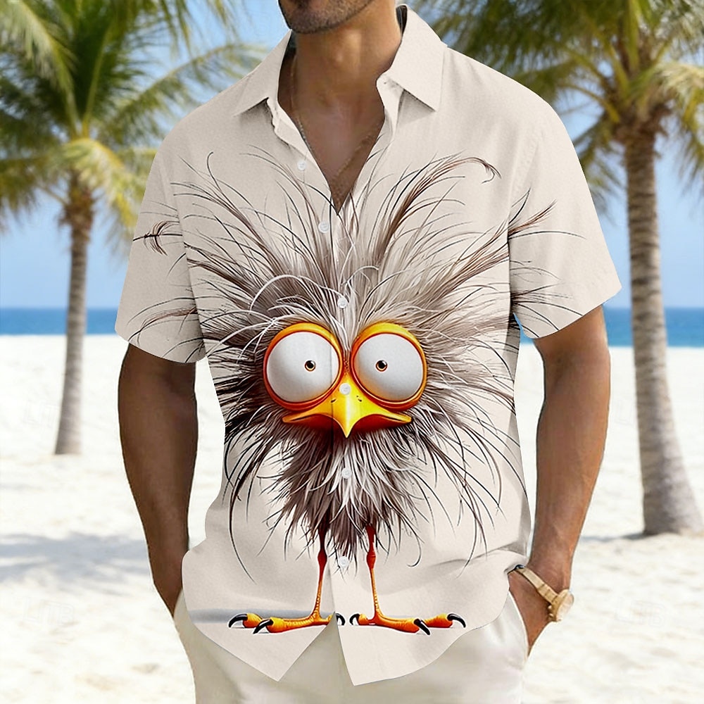 Per uomo Cartoni animati Uccello Pulcino Camicia hawaiana estiva Camicia con Bottoni Camicia Aloha Manica Corta Divertente Vacanza Ferie Abbigliamento mare Estate Primavera Collo ripiegato Stampa 3D del 2026 a $25.99 –P4