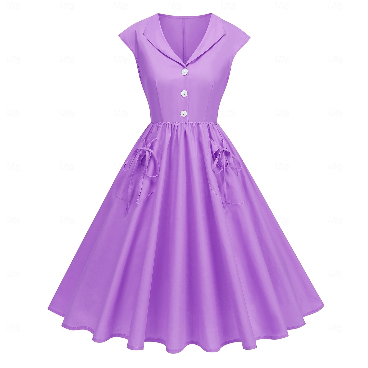 1950s Hepburn Retro Vintage Midi A-Line Dress Swing Dress Flare Dress Short Sleeves A-Line Fancy Dress Women's Carnival Valentine's Day Masquerade Vacation Dailywear Bachelorette Party Adults Dress 2026 - HUF 14579 –P1
