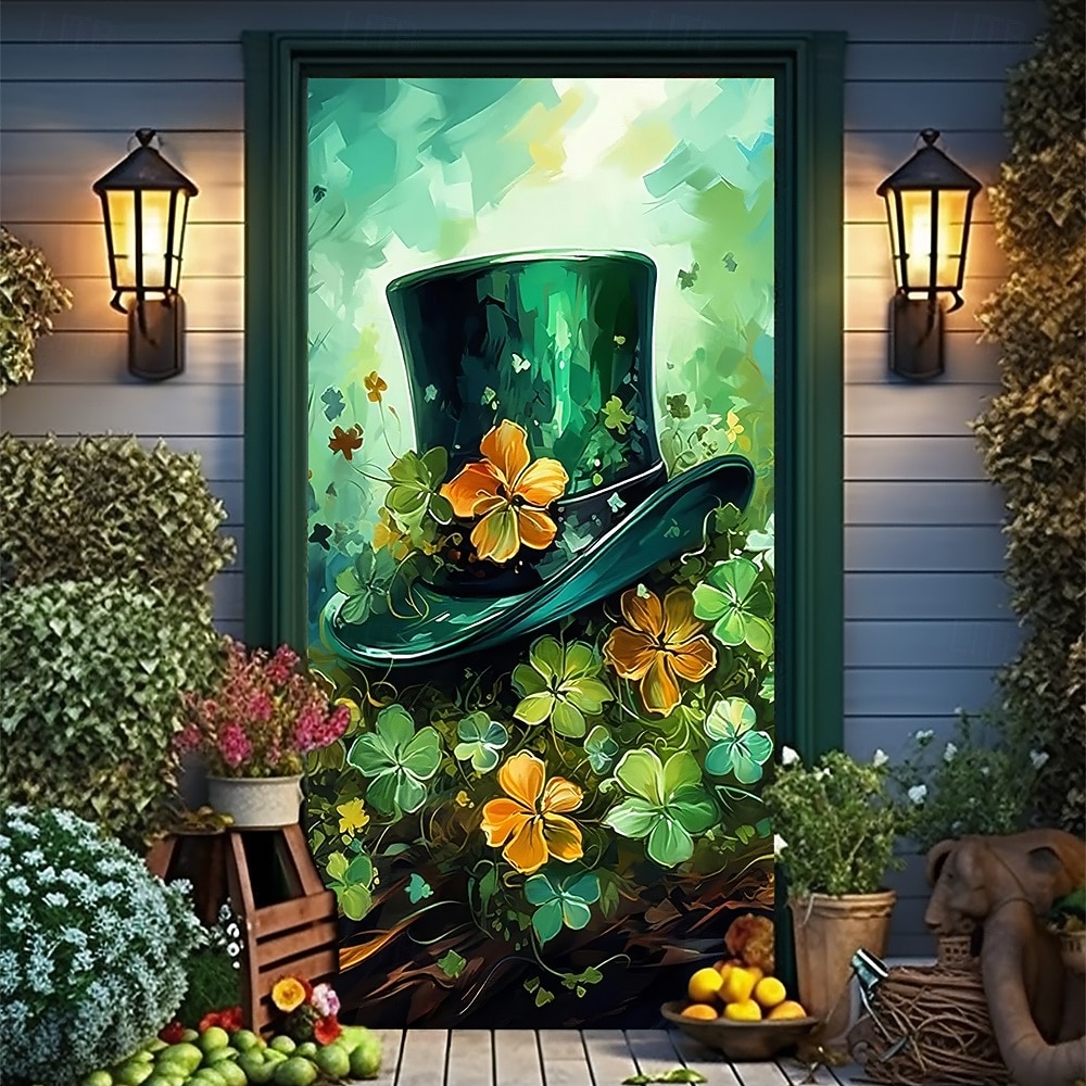 Dia de São Patrício Pôsteres Tampa da porta Banners externos Trevo Estilo bonito 3D Fantasia. De Festa Dorm Sala de Adolescentes Dormitório da faculdade Quarto de fraternidade da caverna masculina de 2026 por $17.99 –P4