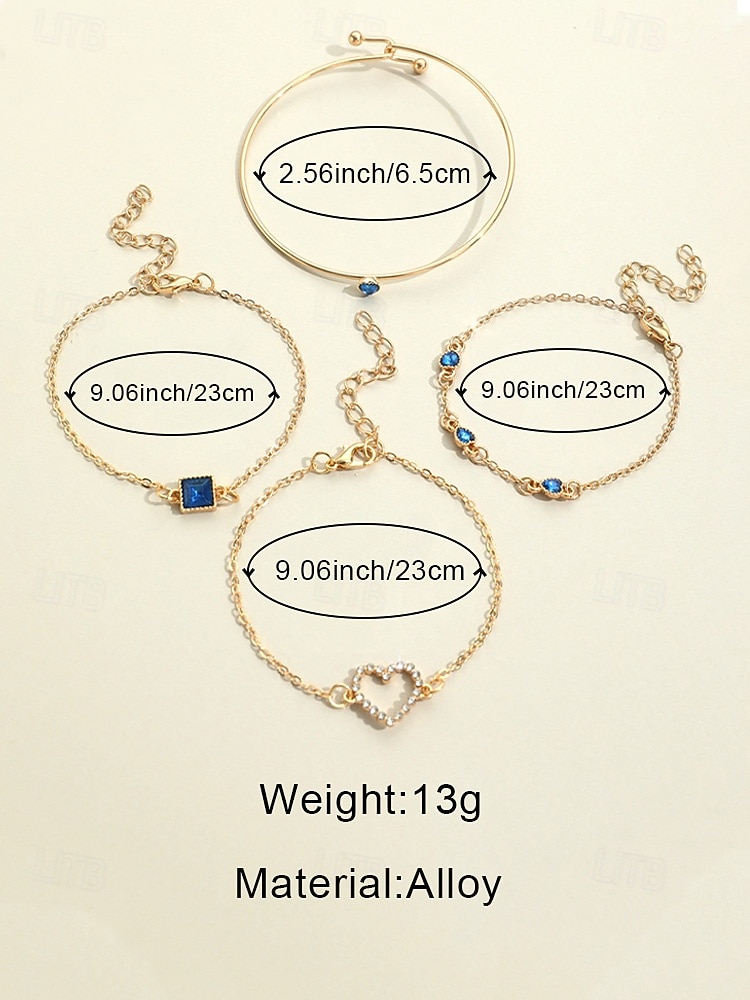 2026年 女性用ハートチャームレイヤードブレスレットセット、マルチカラー合金ラインストーンチェーンバングル、女性のためのエレガントでロマンチックなジュエリー、バレンタインデー、カジュアルウェア、デート、普段着に最適  コレクション – $9.99 –P10