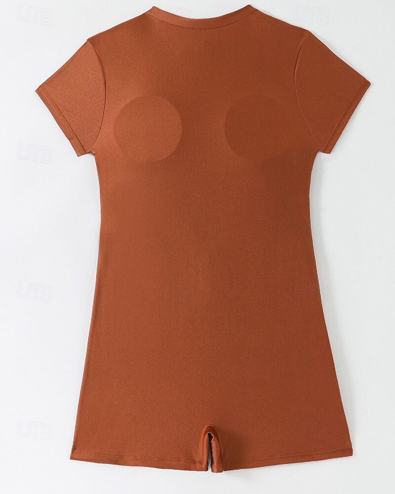 نسائي معيار حماية ضد التحسس ثوب السباحة لباس السباحة لون سادة إحزم حماية UV مطاط كم قصير ملابس السباحة بودي سوت تزلج على الماء غوص سباحة الصيف 2026 - $23.99 –P6