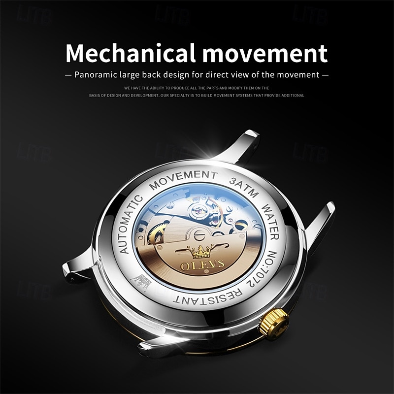 New Olevs Men'S Business Watch With Luminous Calendar, Week Display, Fully Automatic Mechanical Movement, Casual And Fashionable Digital Watch, Water-Resistant, Sporty Wristwatch 2026 - $95.99 –P5