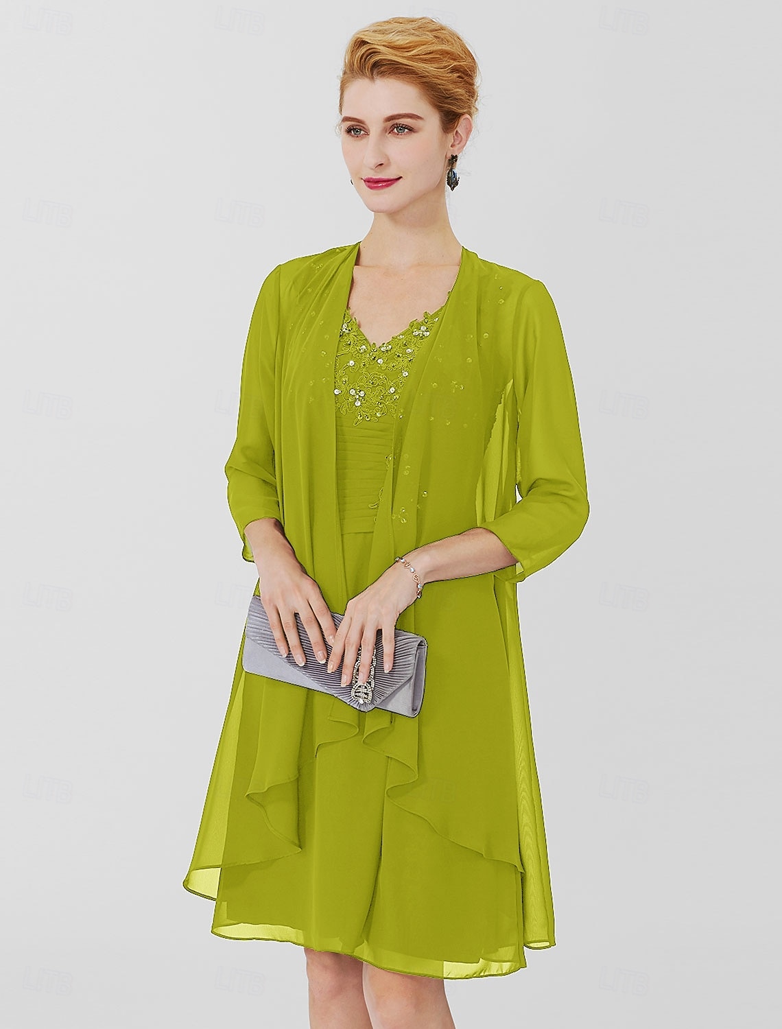 Женская Накидка Матери Накидки Пальто  Куртки Элегантная Защита от солнца 3/4 длины Рукав Шифоновая Накидка для гостей на свадьбу с чистым цветом Для формального весеннего и осеннего Одежда чтобы 2026 - $43.99 –P10