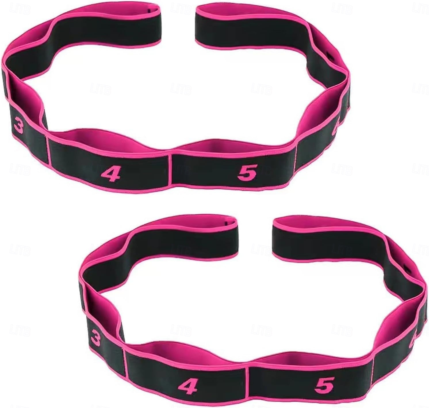 2 stk. treningsmotstandsbånd for tøying og yoga, tallstretchmotstandsbånd med tydelige markeringer, 8-seksjoners elastiske treningsbånd for tøying og forming av hele kroppen 2026 - $16.99 –P19