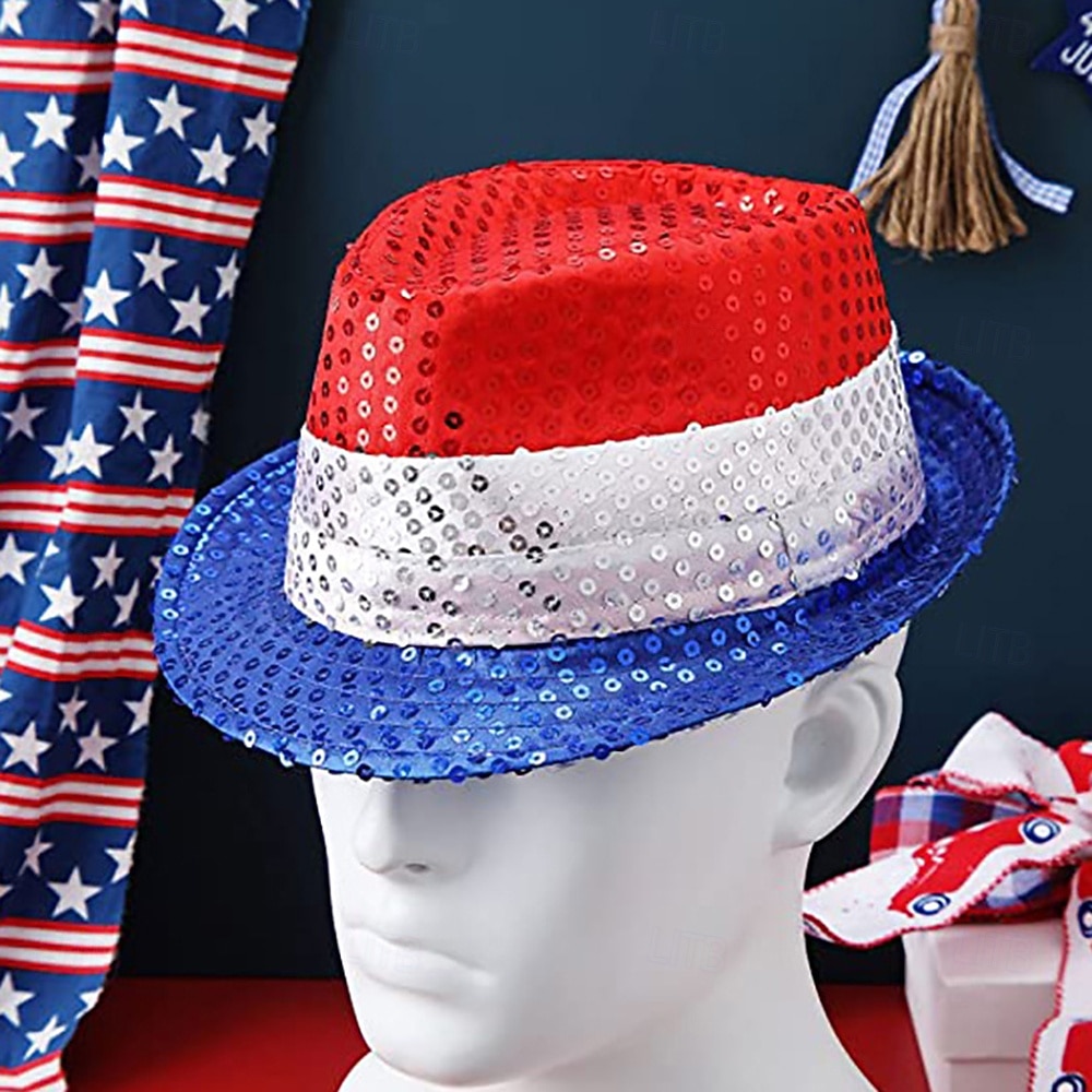 250 aniversario EE.UU. Sombrero de panamá Pajarita Sombrero de copa Tío Sam Innovador Patriótico Lentejuelas Adulto Unisexo Día de la Independencia 4 de julio Fiesta Desfile Disfrazarse 2026 - $15.49 –P5