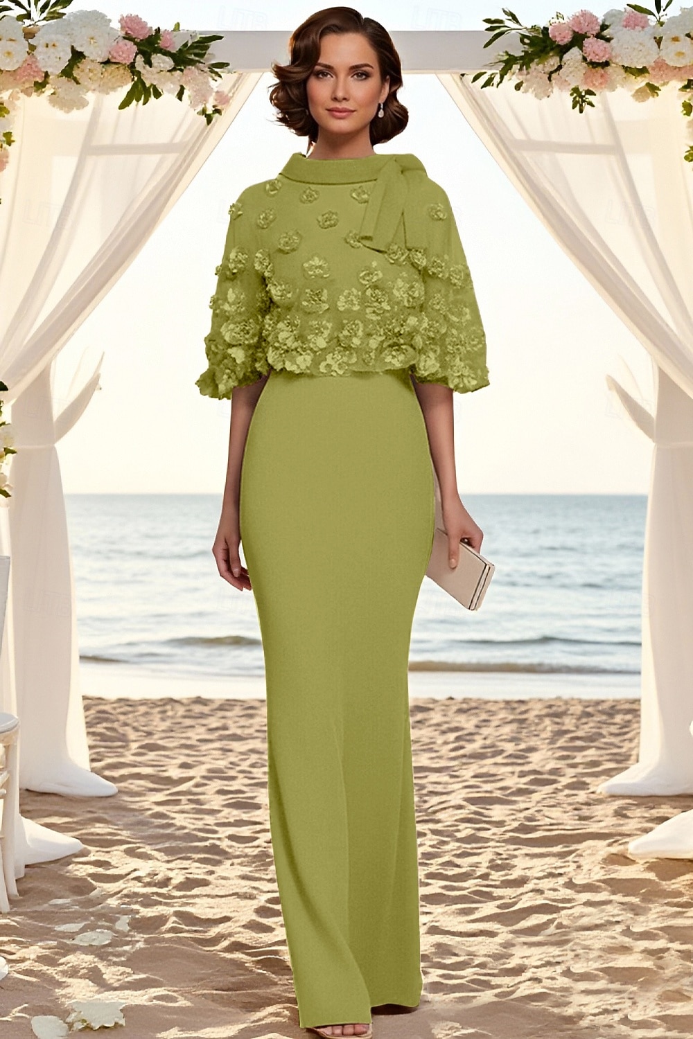 Tweedelig Tot de grond Feestjurk Cocktail jurk Bruiloft gast jurk Moeder van de bruid jurk Korte mouw Halve mouw Strakke ronde hals Ronde hals Elegant Formeel Bruiloft gast Familiebijeenkomst Chiffon 2026 - $183.99 –P12