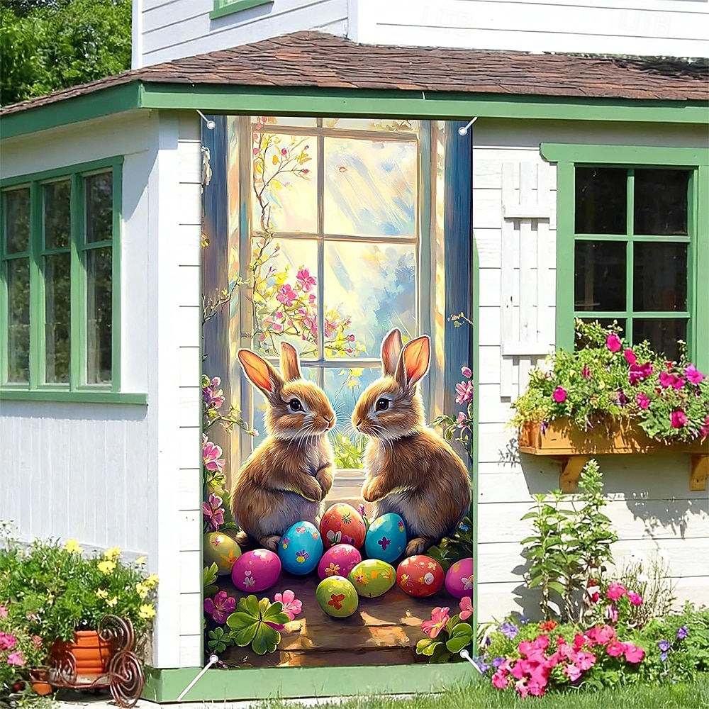 Pâques Affiches Couverture de porte Bannières extérieures Rabbit Mignon 3D Soirée Dortoir Chambre d'adolescents Résidence universitaire Chambre d'amis pour hommes dans une fraternité Arrière-plans de de 2026 ? $17.99 –P6