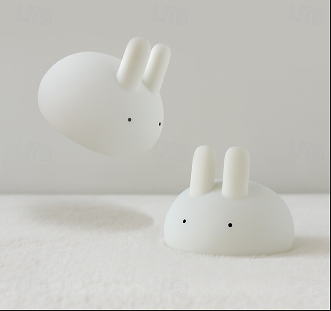 Cute Dumpling Bunny Silicone Tap Night Light, Soft LED Sleep Lamp with Timer, 2 Brightness Levels, Type-C Rechargeable, Long Battery Life, Bedroom Ambient Light, Easter Gift for Kids 2026 - $28.99 –P10