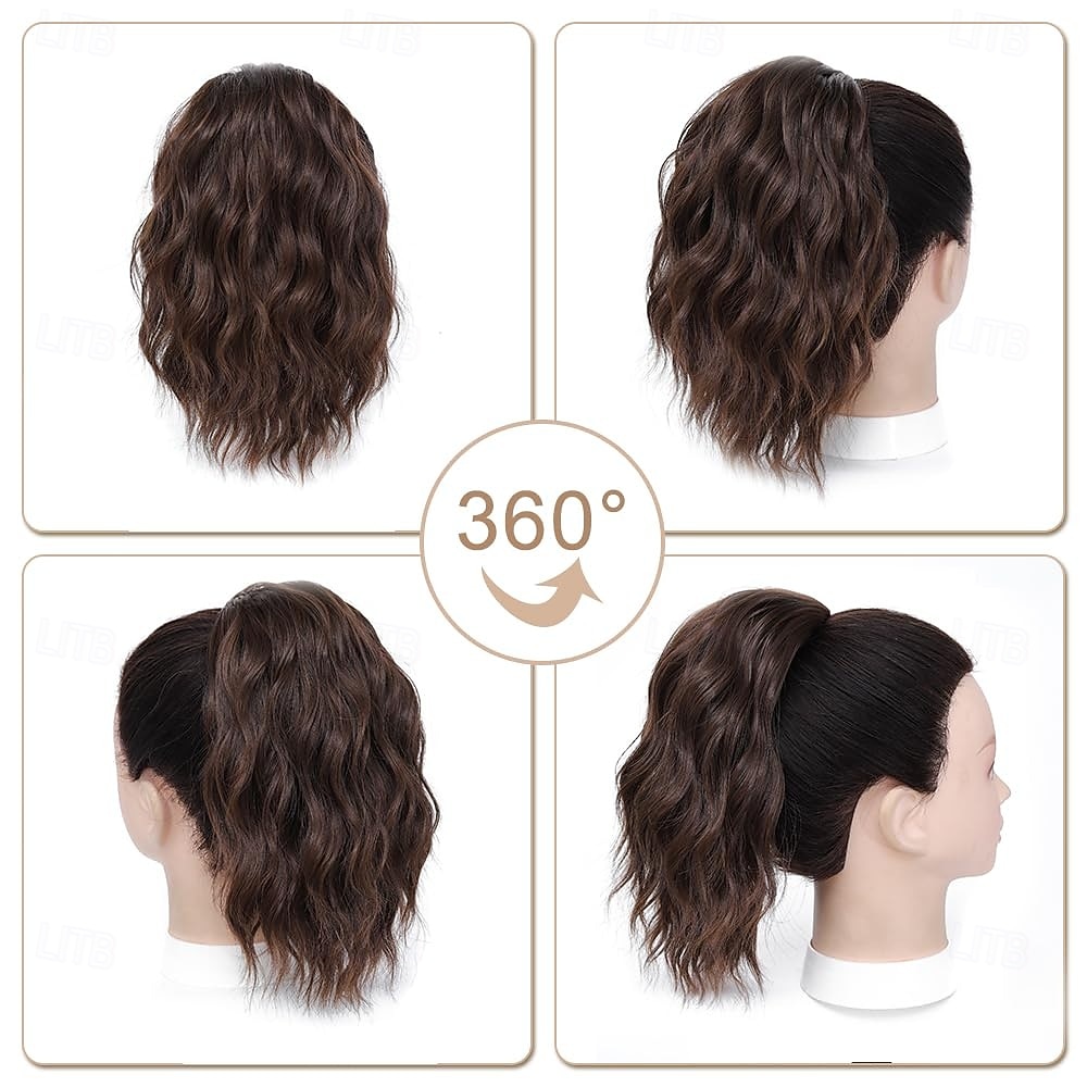 Ponytail Extension-12 Inch Drawstring Ponytail Hair Extensions for Women Synthetic Curly Wavy Fake Pony Tails Hair Pieces for Daily Party Use (Mixed Brown) 12 Inch 2026 - $13.99 –P2
