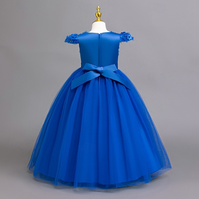 Vestido de Niña Florista Chica Vestido formal Atuendo de boda Fiesta Boda Formal Moda Adorable Princesa Retazos Malla Color sólido Sin Mangas Cuello Barco Azul Piscina Rosa 4 años + 2026 - $55.99 –P8