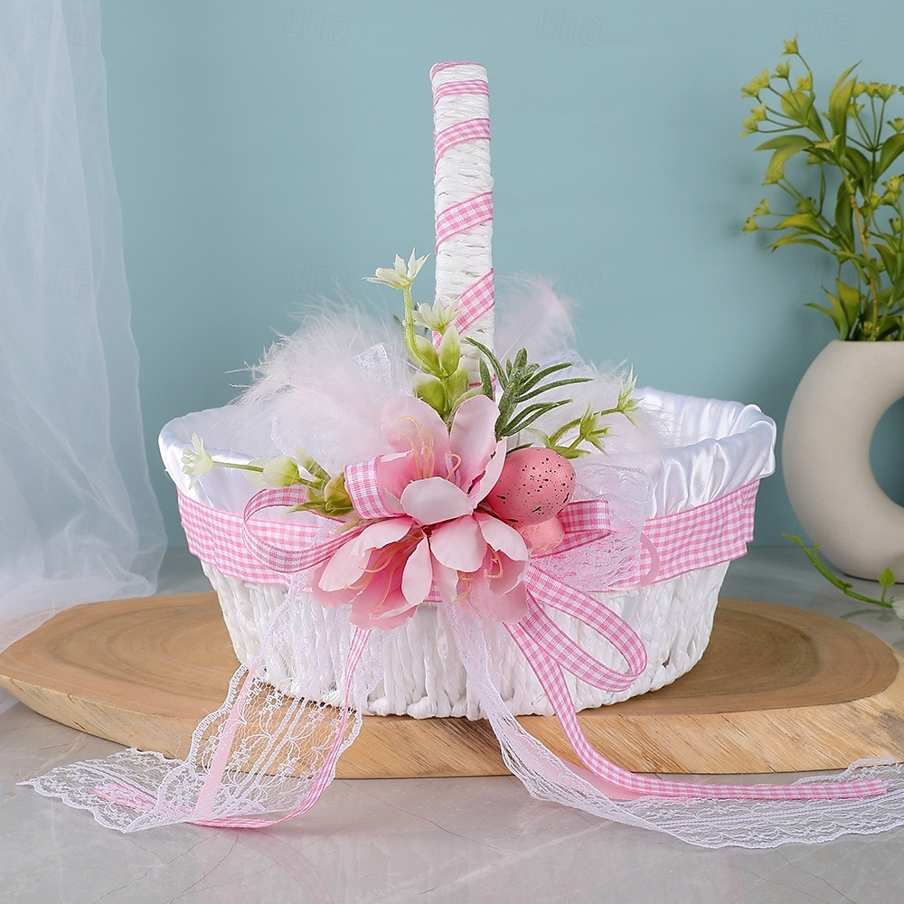 påskekurv utendørs utflukt frukt snacks oppbevaringskurv skum oppstandelsesegg dekorasjon kunstig blomsterkurv 2026 - $57.99 –P9