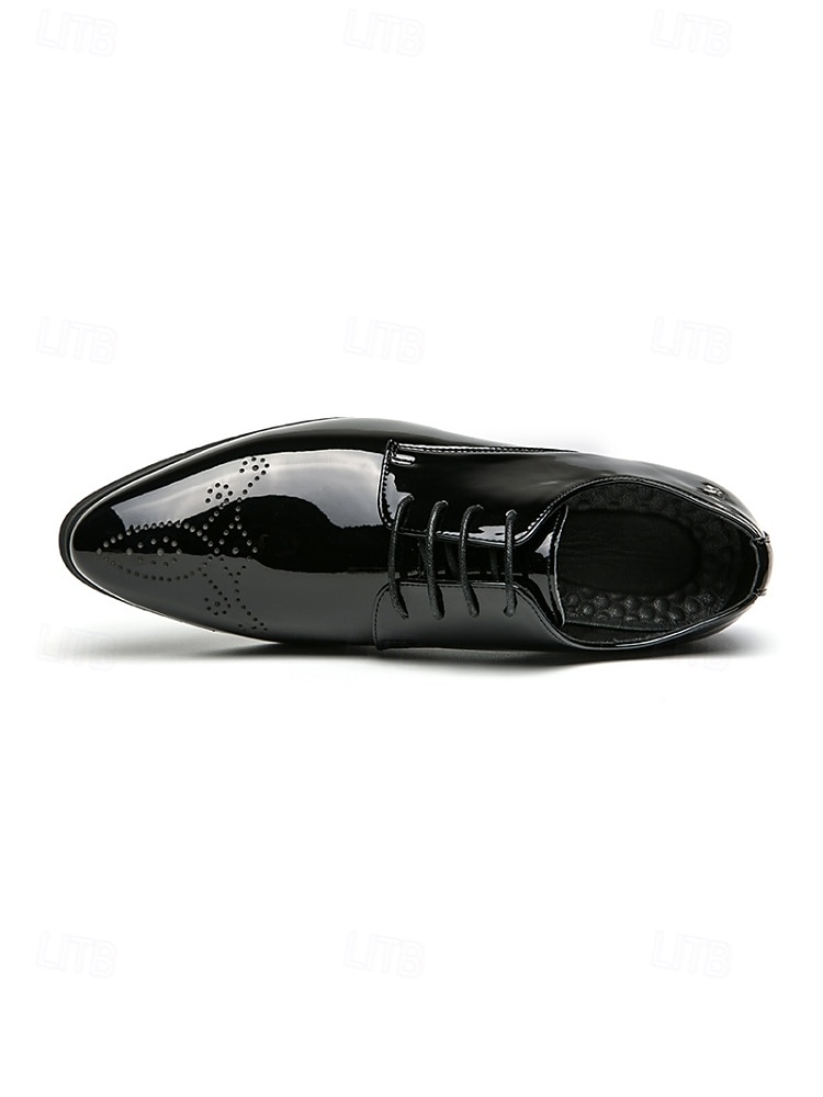 Herresko i brogueskinn med vingetuppdesign, stilig bryllupssko, ideelt for forlovere og bryllupsgjester 2026 - $54.99 –P9