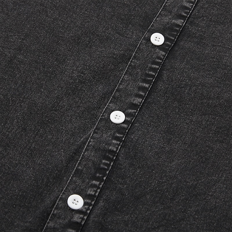 Men's Shirt Casual Shirt Vintage Shirt Button Up Shirt 100% Cotton Acid Wash Shirt Blue Black Light Green Wine Navy Blue Long Sleeve Plain Lapel Streetwear Going out Pocket Clothing Apparel Cotton 2026 - $31.99 –P3