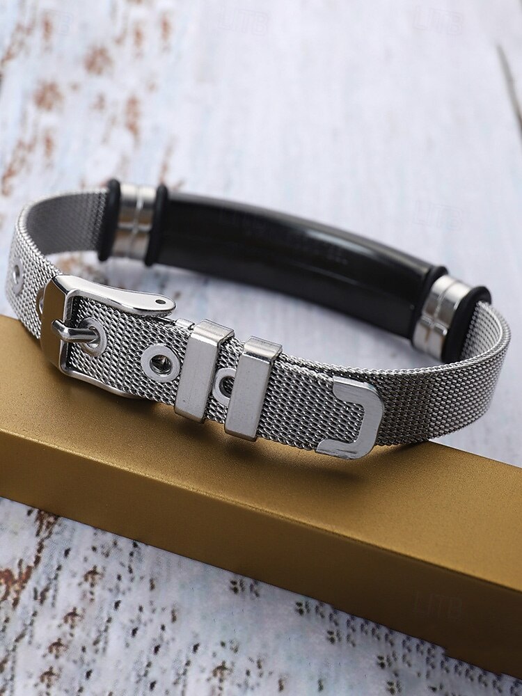 Miesten ruostumattomasta teräksestä valmistettu ristirannekoru – useita värivaihtoehtoja, kestävä ja tyylikäs, täydellinen rentoon ja arkeen 2026 - $11.99 –P9