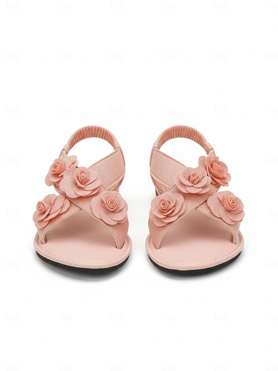 Women's Blush Pink Floral Flat Sandals, Soft Ankle Strap Bridesmaid Shoes for Beach Wedding Ceremonies 2026 - $18.99 –P2