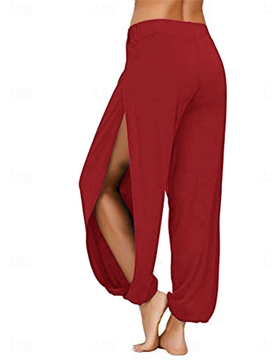 Mujer Fresco Chinos Pololos Pantalones Harem Elegante Vacaciones Vintage Longitud total Media cintura Plano Retazos Cintura elástica Separado Confortable Transpirable Alta elasticidad Diario Exterior 2026 - $14.99 –P6