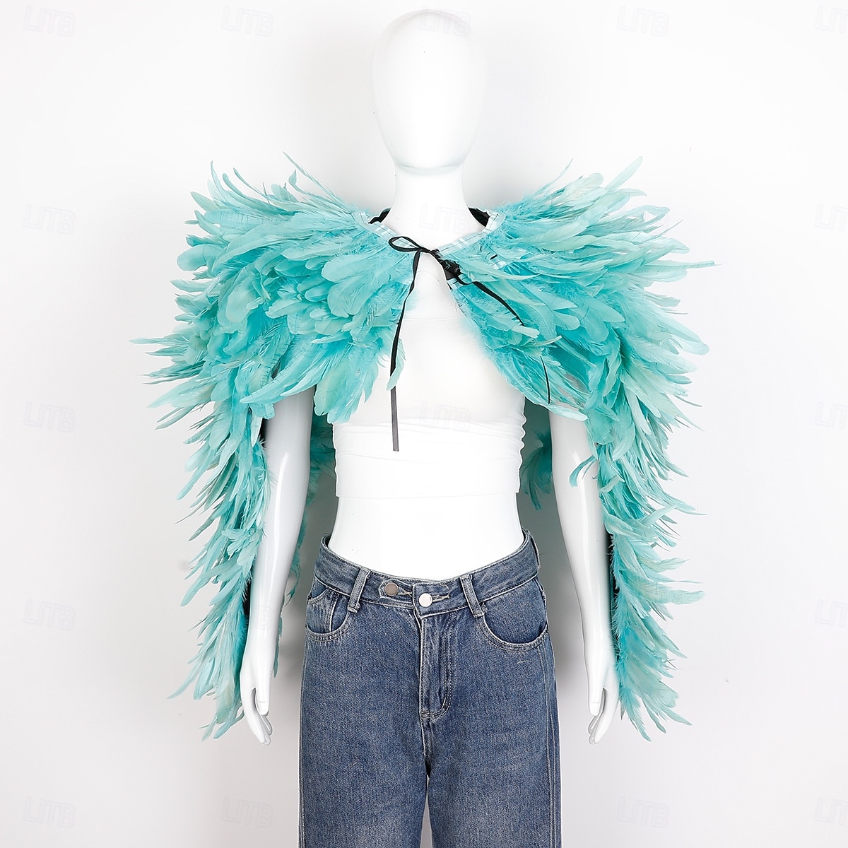 Carnaval 2026 Accesorios de Samba del Carnaval de Río Capa Chal larga de plumas rojas para mujer con lazo de cinta disfraz de actuación del festival de Brasil 2026 - $96.99 –P7