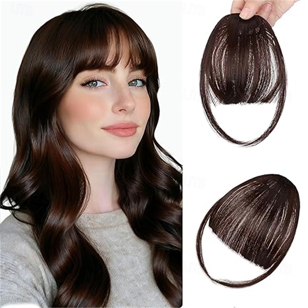 frangia a clip, frangia sottile, fermaglio per capelli, frangia finta naturale, frangia con tempie, posticci per donne, frangia finta con clip, extension per capelli da indossare tutti i giorni, nero del 2026 a $10.99 –P4