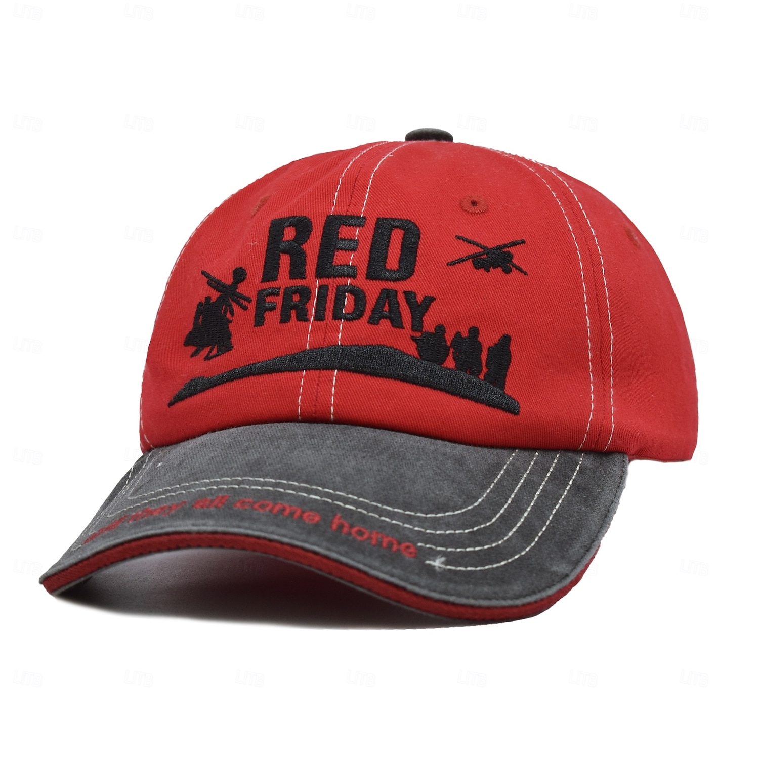 Red Friday Embroidered Cap Military Support Hat, "Remember Everyone Deployed" with Soldier & Helicopter Design, Adjustable Baseball Hat for Men & Women, Patriotic Red Cap 2026 - $21.99 –P1
