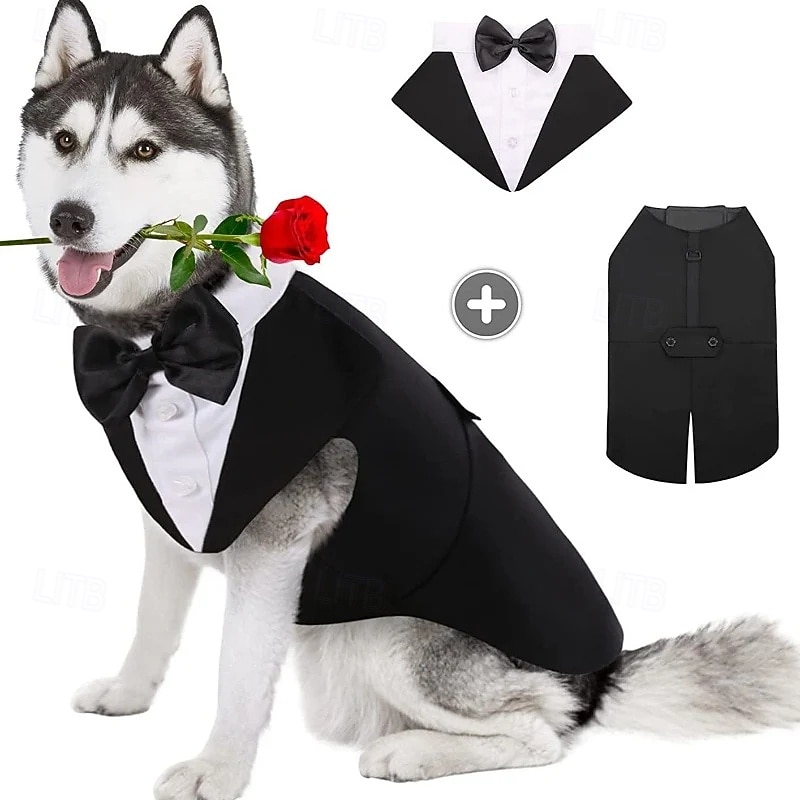 Esmoquin clásico con pajarita para perro grande 2026 - $28.99 –P3