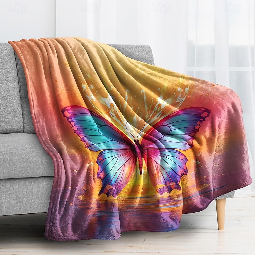 Флисовые одеяла Плед для дивана Бабочка Классика Современное 3D Диван Кровать Декоративное одеяло Теплое одеяло Домашний декор 2026 - $24.99 –P9