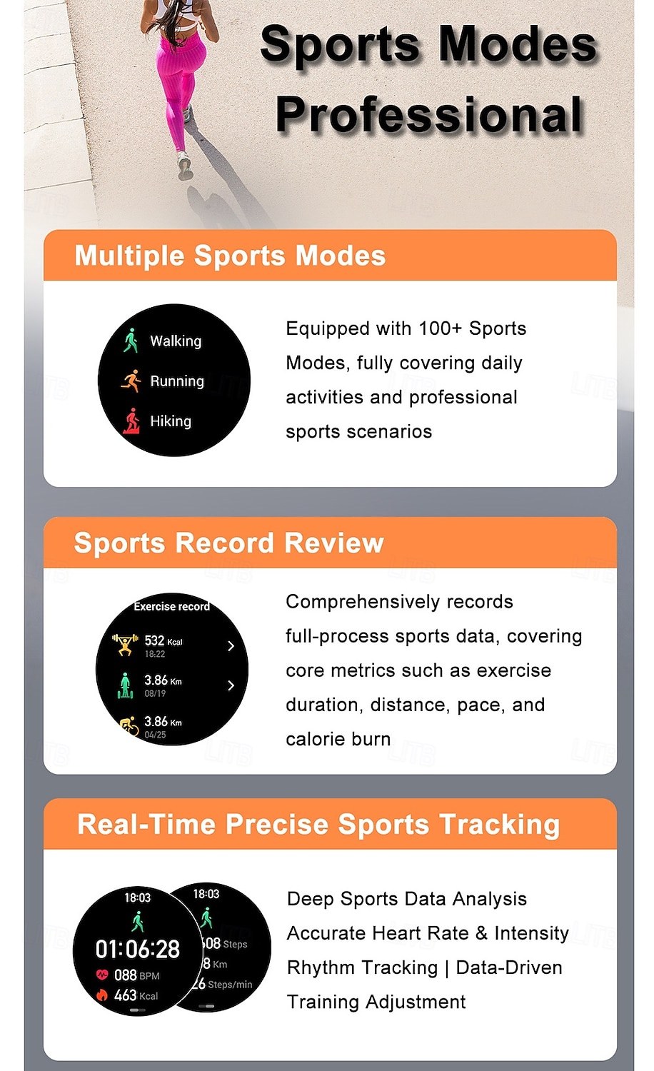 iMosi YK16 Montre intelligente 1.7 pouce Montre connectée avec appels Bluetooth Podomètre Rappel d'appel Moniteur d'Activité Compatible avec Android iOS Unisexe Longue Veille Appels Mains Libres de 2026 ? $65.99 –P10