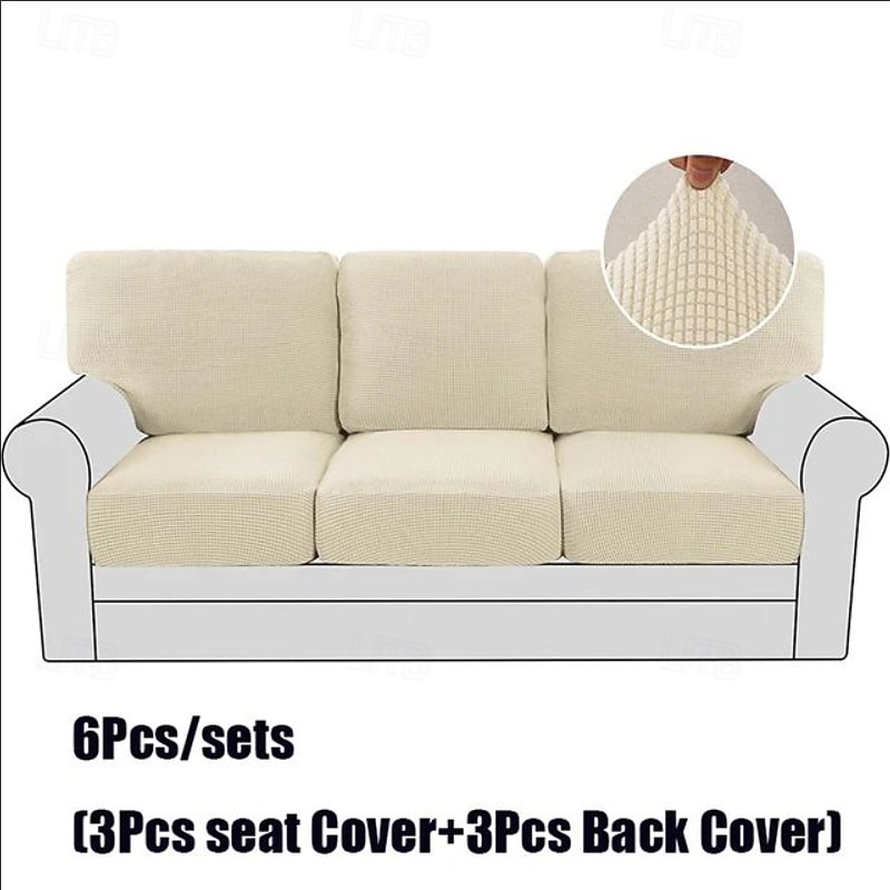 Juego de fundas de cojín de sofá elásticas de lujo minimalistas, funda completa, funda de sofá elástica antideslizante para sofá de 2/3 plazas 2026 - $41.99 –P8